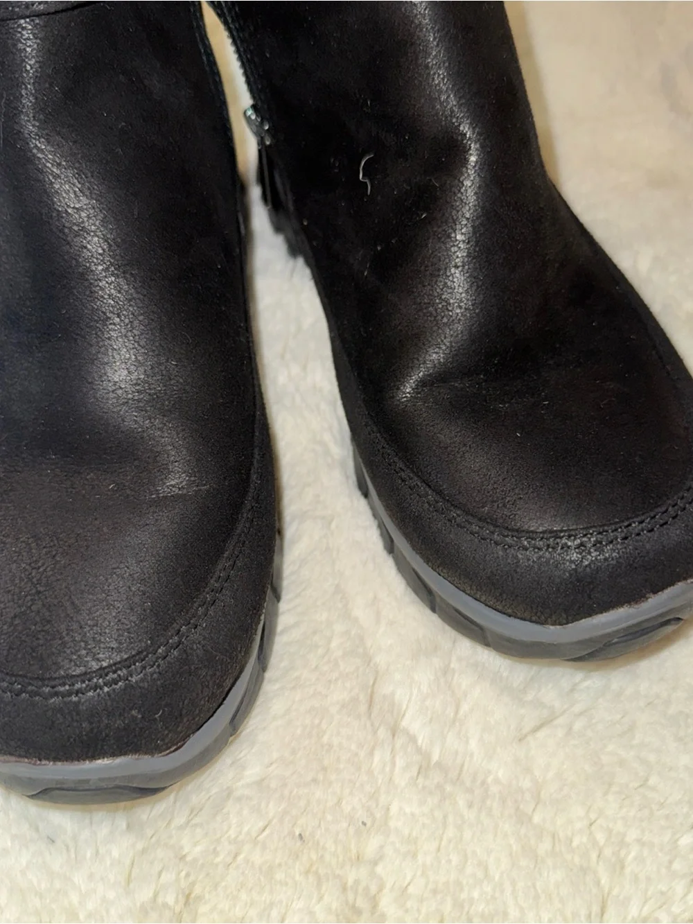 Skechers Black Fleece-Lined Winter Ankle Boots
